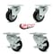 Service Caster 3 Inch Black Polyurethane Wheel Swivel Top Plate Caster Set with 2 Brakes SCC SCC-20S314-PPUB-BLK-TP3-2-TLB-2 - alternate 5